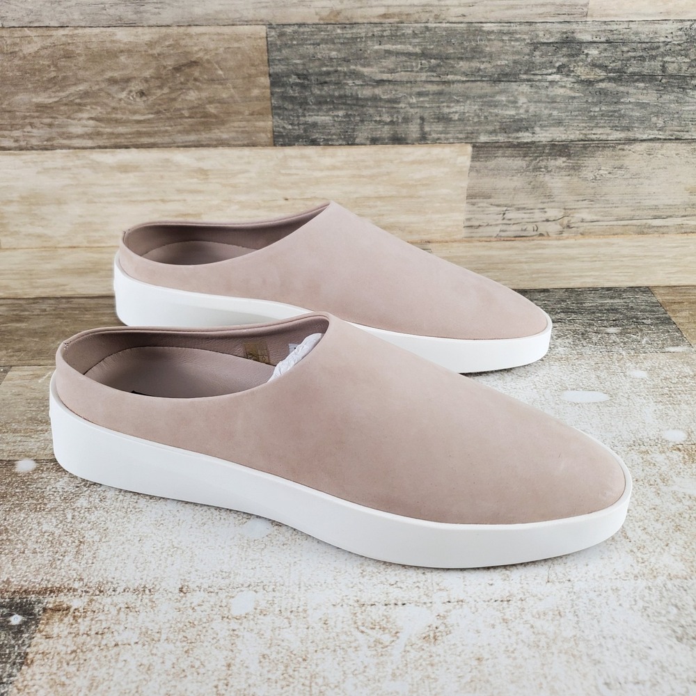 Wolf & Shepherd Cruise Mens Mule Sz 8 Warm Gray Brilliant White Suede Slip On